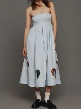 chinese dress ladies French Connection Women's Maxime Knit Strapless Midi Dress, Size XL, White main image 0
